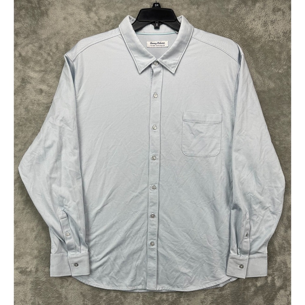 Tommy Bahama Men's The San Lucio Stretch Shirt‎ 3XL Blue Long Sleeve Button Up